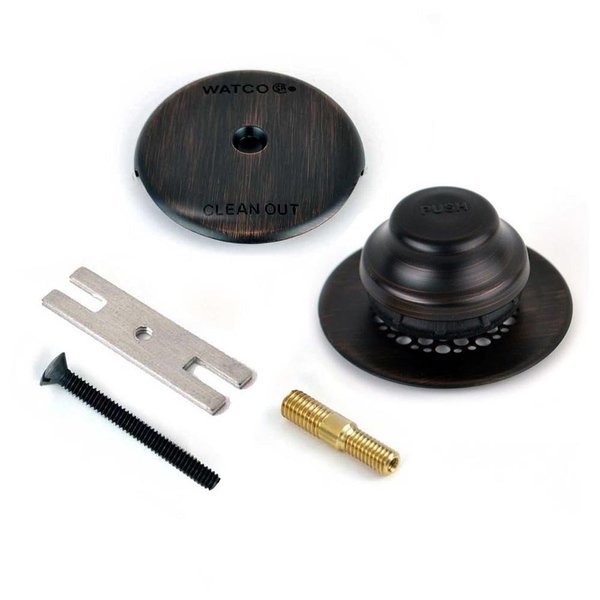 Watco Univ. NuFit Foot Act. Bath Stopper w-Grid Strain, 1-Hole Overflow and Combo P, Kit, Bronze 48701-FA-BZ-G